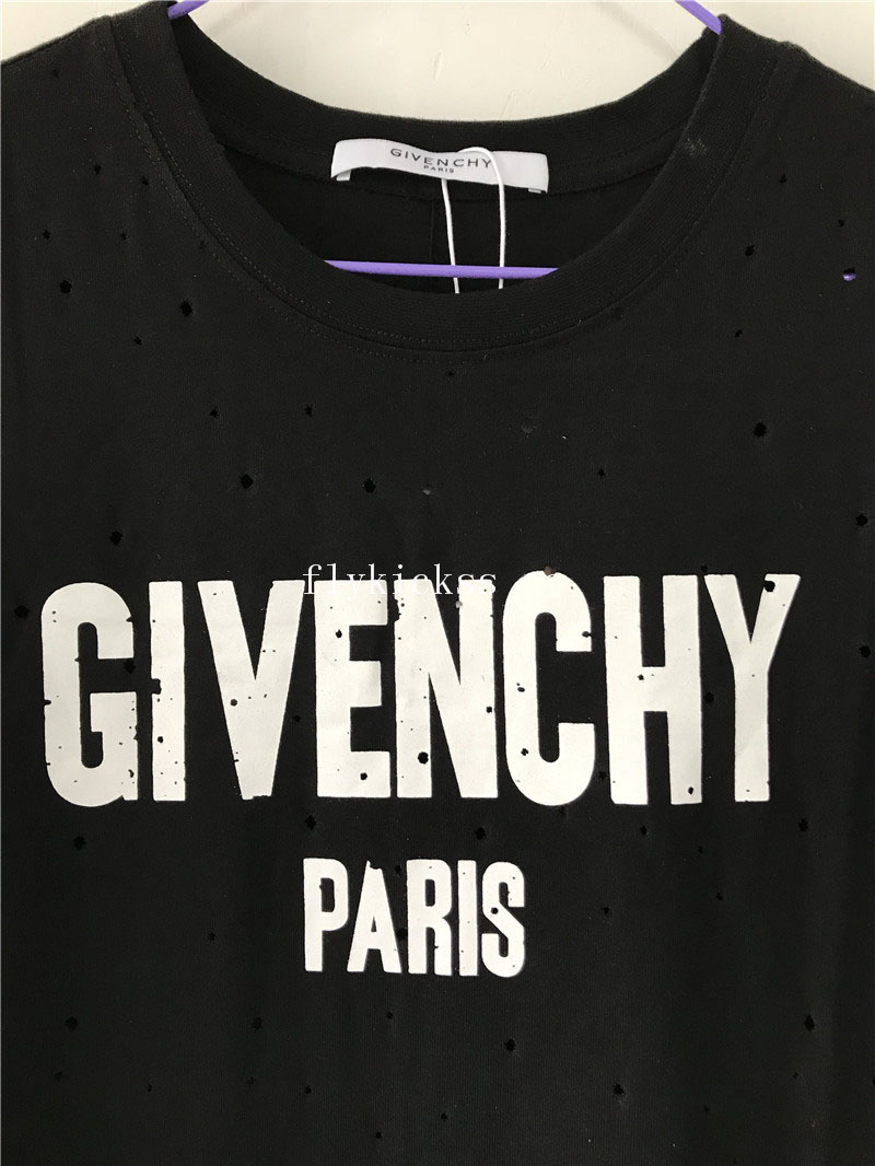 Givenchy Black T Shirt With Small Hole